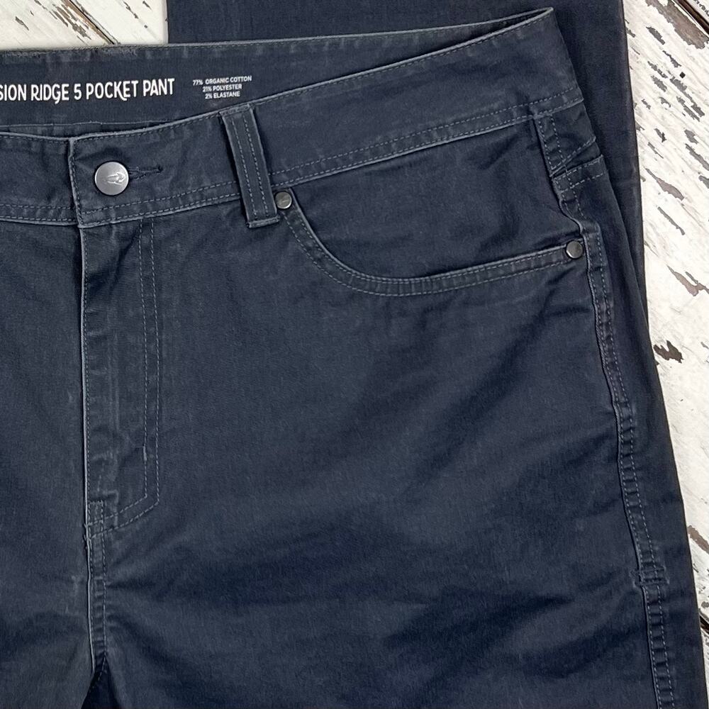 Toad&Co Mission Ridge pants men’s 36x34 5 pocket pant lean fit charcoal gray - Picture 4 of 9